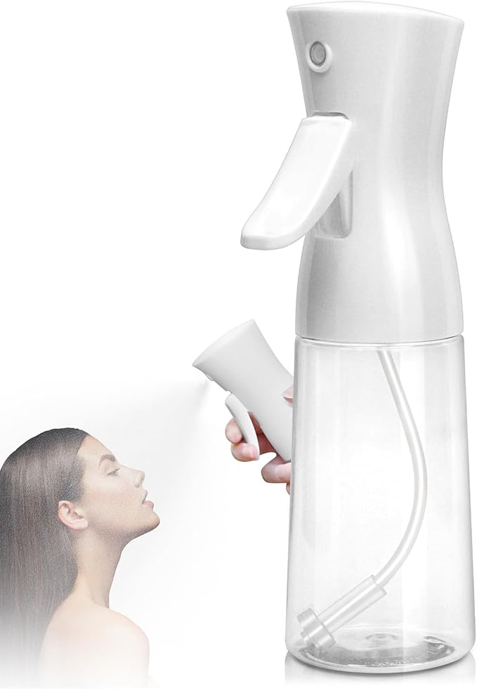 Apidgrowth Continuous Spray Bottle,Hair Spray Bottle,Plants Water Spray Mist Bottle,Ultra-Fine Spray Bottle for Hair,Skincare, Plant Care, Pet Grooming, Cleaning(White)