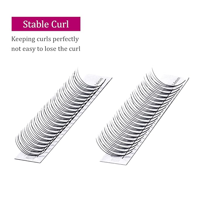 Eyelash Extension 3D 0.07 Volume Premade Fans Mix Tray Premade Fans Eyelash Extensions D Curl Lash Extension Supplies by FADLASH (3D-0.07-D, 8-14mm)
