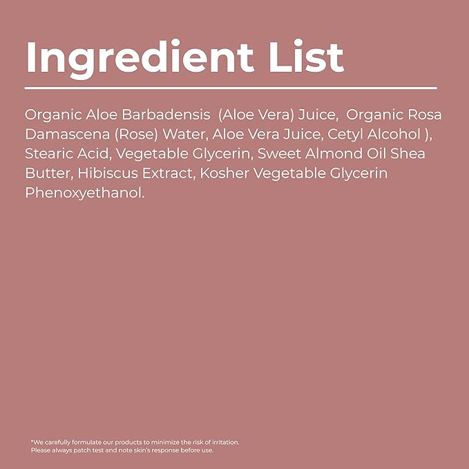 Essence Skin Care Rose Face Cream, Deeply Hydrating, Nourishing Moisturizer with Rose Water, Aloe Vera, Sweet Almond Oil, Shea Butter, Hyaluronic Acid, Hibiscus Extract