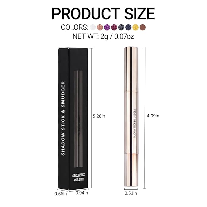 Erinde Waterproof Cream Eyeshadow Stick, Silver White Shimmer Eye Shadow Sticks, Cream to Powder Eyeshadow Crayon, Buildable & Blendable Long-Lasting Eye Shadow Stick, Vegan & Cruelty-Free, C01