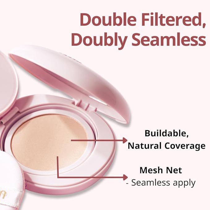 milktouch Cushion Foundation, 24H Flawless Skin, Radiant Shine, No Oxidation, Long-Lasting, Non-Creasing, 60% Hydrating Skincare Infused Korean, Stocking Stuffers, Christmas Gifts (19N Vanilla Ivory)