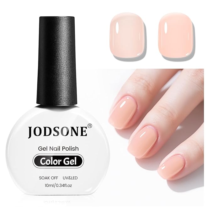 JODSONE Jelly Wheat Gel Nail Polish 10ml Pale Nude Soak Off LED Nail Polish Nail Color Salon Quality Long-Lasting Vegan & Cruelty-Free Low Odor Need U V Lamp Curing