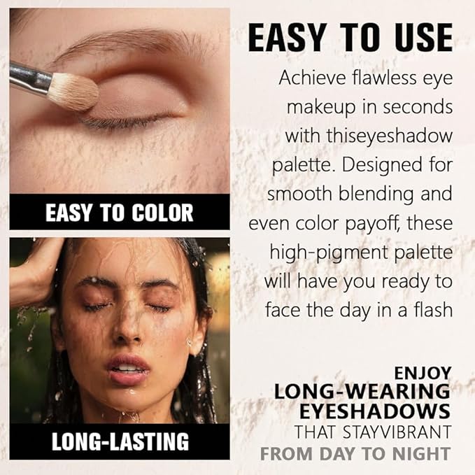 Single Matte Eye Shadow Palette Makeup, Smoky Beige Matte Eyeshadow for Women, Monochrome Eye Shadow Makeup, Pigmented Waterproof Sombras Para Ojos, Vegan, Talc, Paraben & Cruelty Free, 17