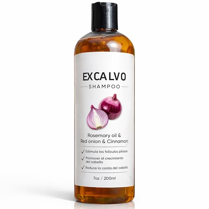 Lexenic Excalvo Shampoo - Excalvo Shampoo Para Hombre with Rosemary Oil & Red Onion & Cinnamon Extract, Menos Caída, Más Densidad, Raíces Más Fuertes, 7oz/200ml (1)