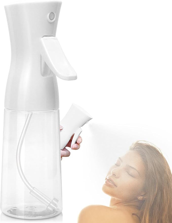 Fun Gift Spray Bottle For Hair,Continuous Water Mister for Hairstyling, Salons, Cleaning, Plants,Essential Oil Scents,Ultra Fine Mist Sprayer,6.8 OZ /200 ML-White(Christmas Gifts)