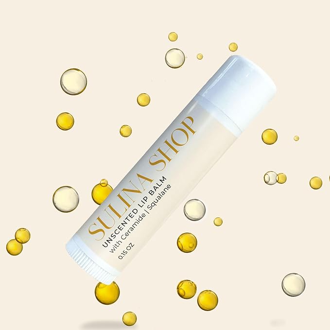 Unscented Lip Balm Hydrating for Dry Lips - Lip Moisturizer with Castor Oil and Beeswax, Chapped Lip Repair, Restores Smoothness, Barrier Protection, Fragrance-Free and Gentle - 0.15 Fl oz