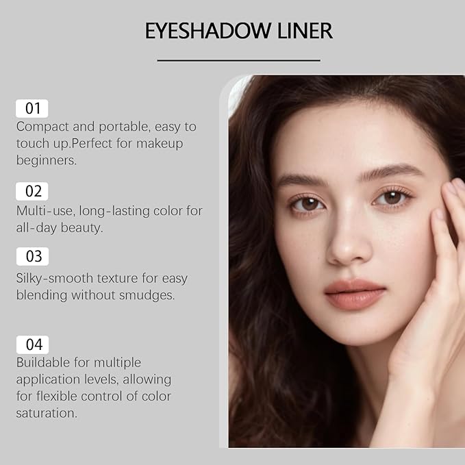 Eyeshadow Stick, Perfect Color Duo-Shadow Liner 2-in-1 Eyeliner & Eye Shadow Stick, Easily Blendable & Buildable, Waterproof, Creamy Easy-Glide, For Effortless Smoky Or Natural Eye Makeup(02+05)