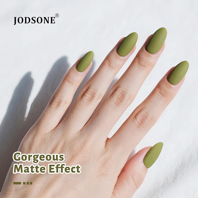 JODSONE Moss Green Gel Nail Polish 10ml LED Gel Polish Olive Green Nail Color Long-Lasting Professional Finish Easy to Apply Low Odor Need U V Lamp Curing