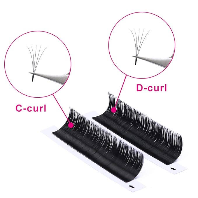 Volume Lash Extensions FADLASH Easy Fan C/D/DD Curl Self Fanning Eyelash Extensions 3D~10D 0.05 0.07mm Easy Fanning Volume Lashes (0.07-C, 18mm)