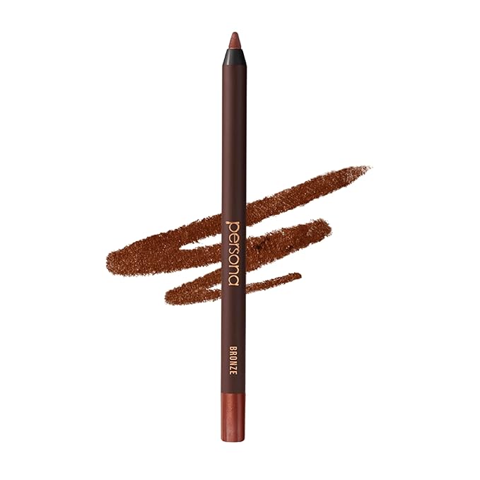 PERSONA 24HR Waterproof Eyeliner | Creamy, Smudgeable Pencil for Lash Line & Waterline | All-Day to All-Night Wear | Vegan, Cruelty-Free, Paraben-Free | Made in USA, Bronze