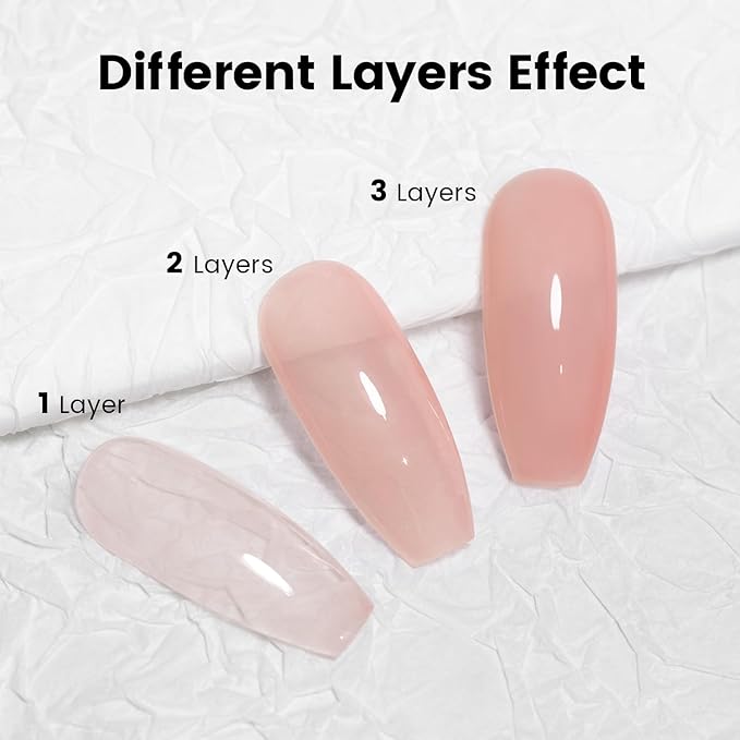 RARJSM Nude Gel Nail Polish Pale Red Neutral Skin Tone Color Sheer Jelly Gel Polish 1PC 15ml Single Bottle Cream Transparent Pink Nail GelPolish Soak off UV LED Cured for Home Salon DIY Manicure