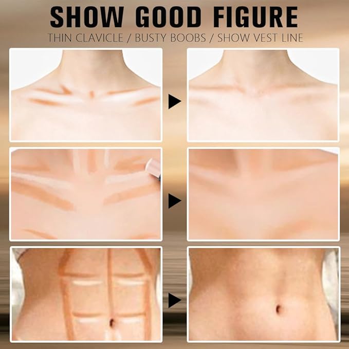evpct Nude & Light Beige Cream Foundation Stick Face Body Makeup Dual Ended, no Transfer Waterproof 2 in 1 Cream Concealer Stick Contouring Makeup, Nose Contour Bronzer Sticks Face Highlighter Make up