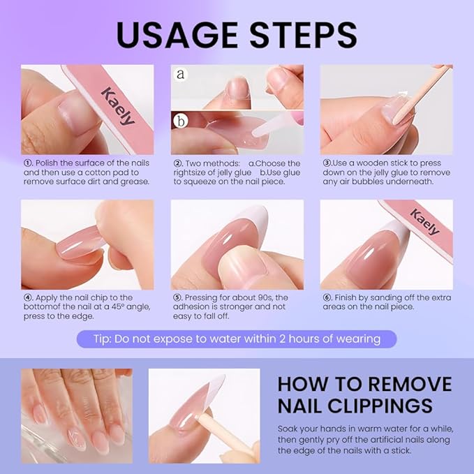evpct Ombre Green to Black Press on Nails Short Coffin, Short Coffin Glossy Stick on Nail for Women Gift with Manicure Kit, Reusable Soft Gel Stick on Fake Nail with Glitter Designs Perfectly Fit
