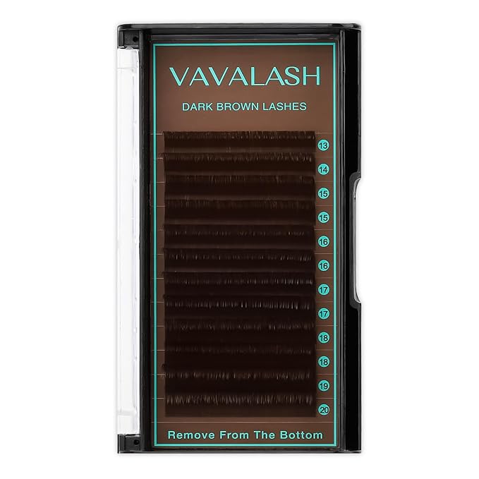 VAVALASH Colored Lash Extensions Dark Brown Eyelash Extensions 0.03 0.05 0.07 0.15 Volume Lash Extension 13-20mm Mixed Lashes C D Curl Premium color Lashes Extension(Dark Brown-0.03-C-13-20mm)