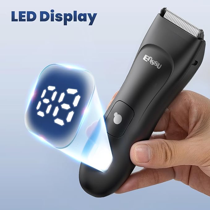 ENSSU Body Hair Trimmer for Men, Electric Manscape Groin Trimmer with Skin-Safe Ceramic Blade, Waterproof Ball Trimmer for Chest, Beard, and Pubic Hair