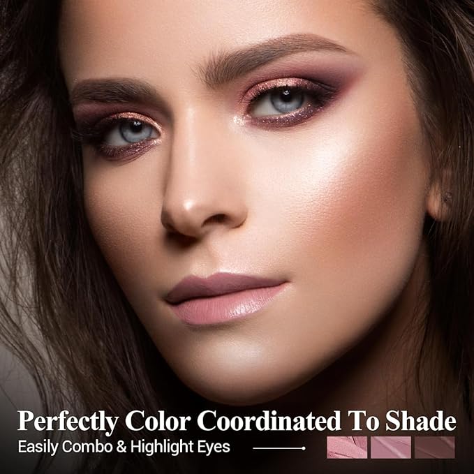 3PCS Eyeshadow Stick, Neutral Pink Cream Eye shadow Sticks Pencil Crayon,Eye Brightener Stick with Crease-proof Formula Eye Shadow
