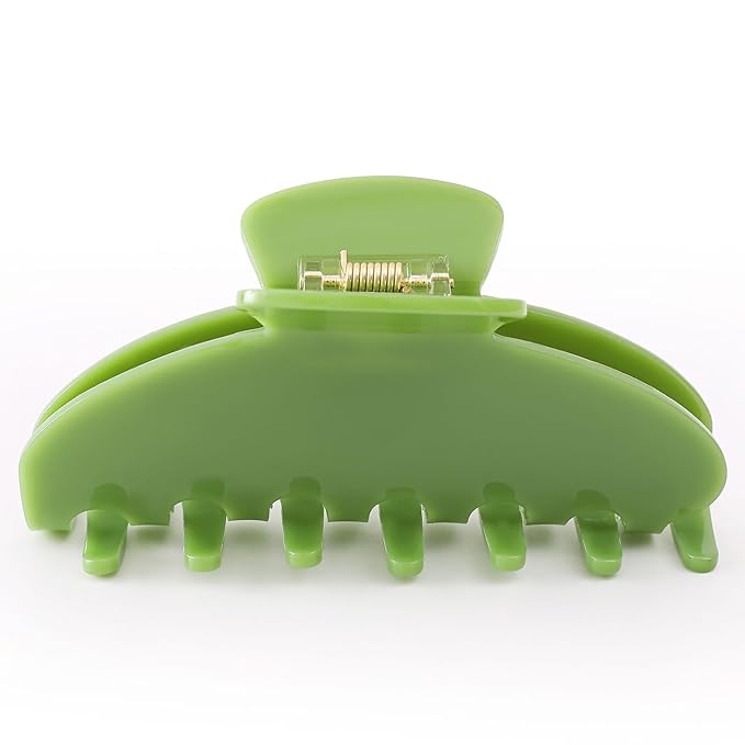Big Hair Claw Clips for Thick Hair, Tortoise Shell Nonslip Large Green Hair Clips, Celluloid Butterfly Jaw Clips, Strong Hold for Women
