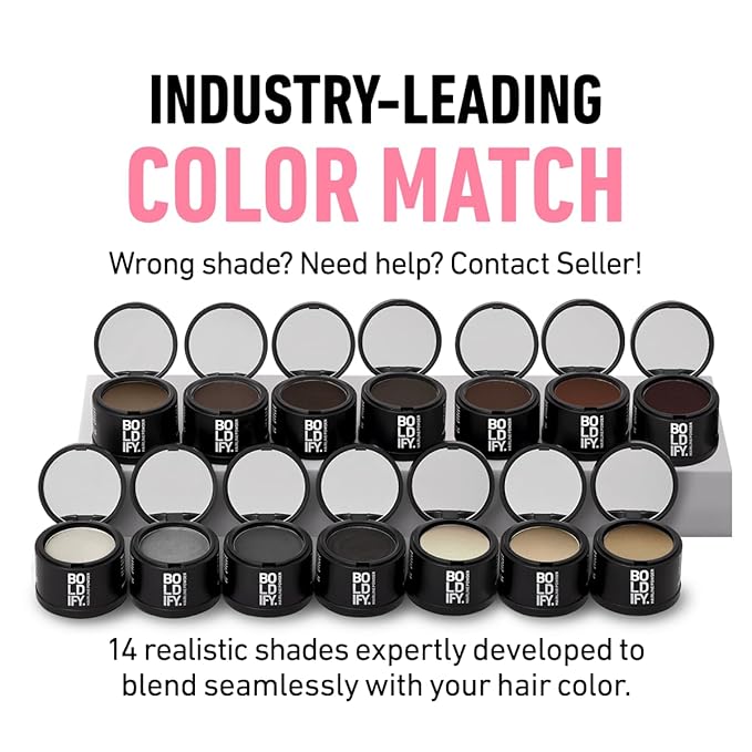 BOLDIFY Hairline Powder (LARGE, 10g) - Root Touch Up Hair Color for Gray Coverage - Bald Spot Concealing Hair Powder for Women & Men - 24-Hour Stain-Proof - Auburn