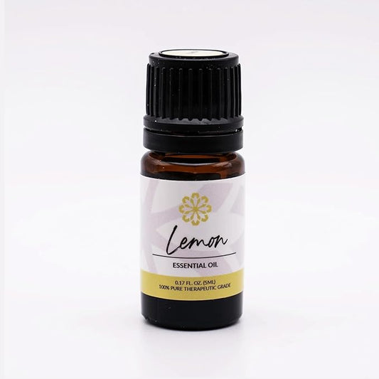 Essence Lemon Essential Oil – Pure & Therapeutic Grade – Perfect for Aromatherapy, Diffusers & Recharging Essence Nasal Diffuser Rings – Natural Stress & Mood Support (5mL)