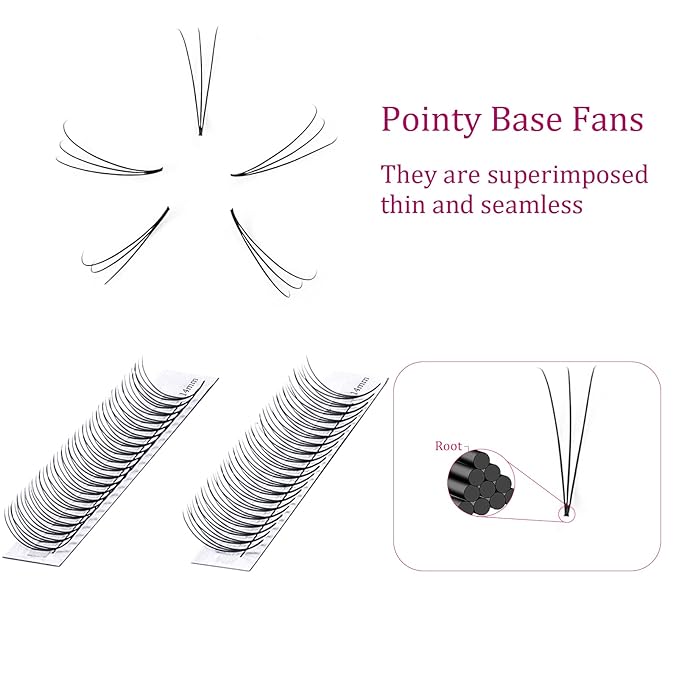 Lash Extension 0.07mm 3D Volume Lashes Premade Fans Eyelash Extensions C curl Mix 8-14mm Eyelashes Extension Individual Lashes by FADLASH (3D-0.07-C, 8-14mm Mix)