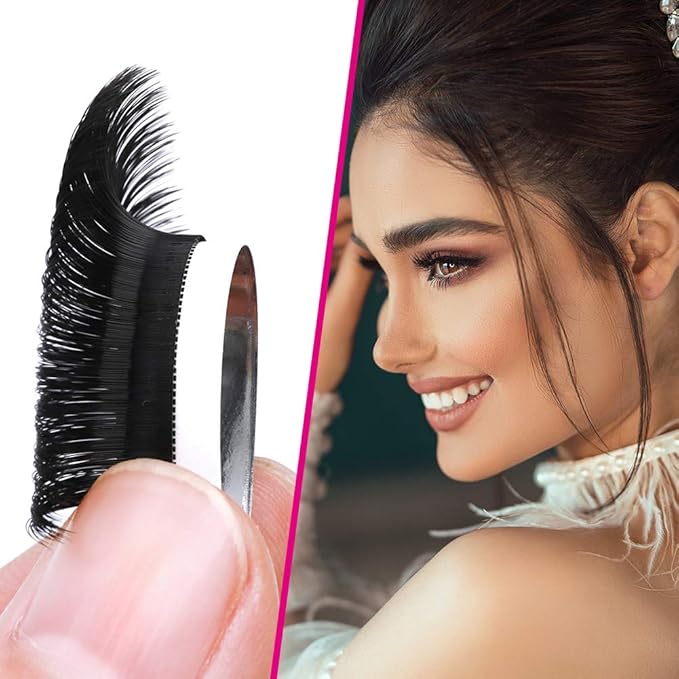 Easy Fan Volume Lashes 10mm CC Curl Lash Extensions Self Fanning Eyelash Extensions Russian Blooming Lash Extension Supplies(0.07-CC, 10mm)