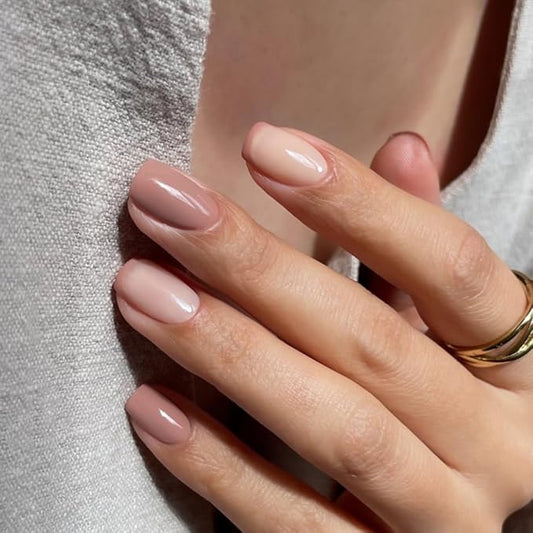 XZMeiLun Brown French Tips Press On Nails Short Square, Fall Maroon Sticke On Nails, Designer Reusable Acrylic Nails Press Ons, Fake Nails With Glue On Nails, Daily Wea False Nails For Women