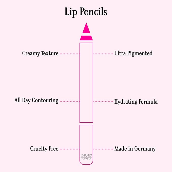 Gerard Cosmetics Lip Pencil (Nude), Ultra Pigmented Matte Nude Lip Liner, Long Lasting, Hydrating Creamy Formula, Cruelty Free