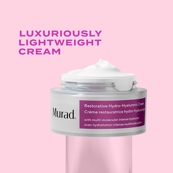 Murad Restorative Hydro-Hyaluronic Face Cream – Moisture-Boosting Formula with Hyaluronic Acid, Coconut Extract, Botanical Oils & Shea Butter for Lasting Hydration, Plump, & Smooth Skin - 1.7 Fl Oz