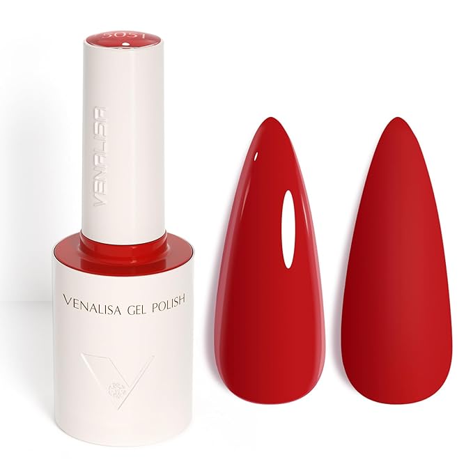 VENALISA Red Gel Nail Polish, 1 Pcs Red Gel Polish Bright Color High Gloss Soak Off U V Nail Manicure Salon and DIY at Home Gifts for Women