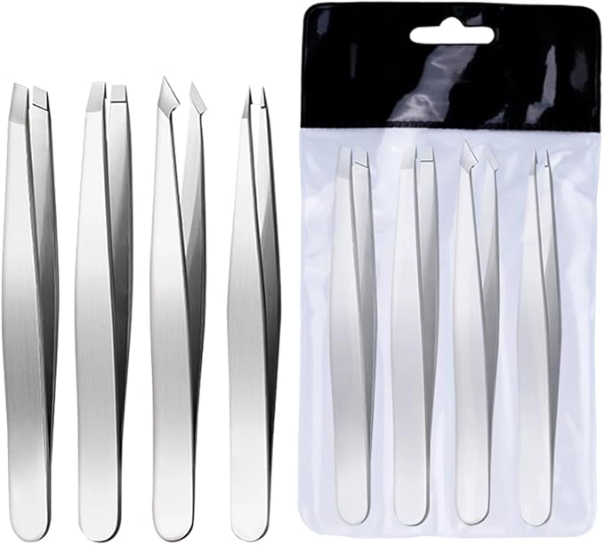 Tweezer Set Professional Stainless Steel Tweezers For Eyebrow Precisions For Facials Hair Splinters Ingrown Hair Removal Eyebrow Tweezers