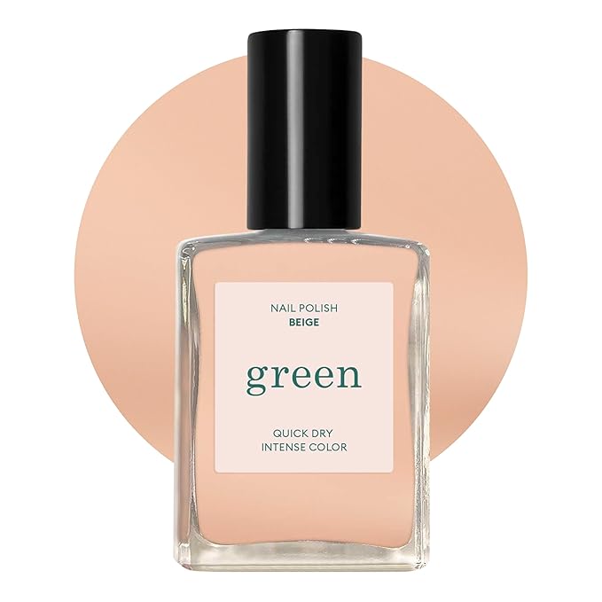 Manucurist Green Nail Polish Beige - Beige Nude Nail Polish - 9-Free, Plant-Based and Vegan - Manicure - Made in France - 0.5 fl oz