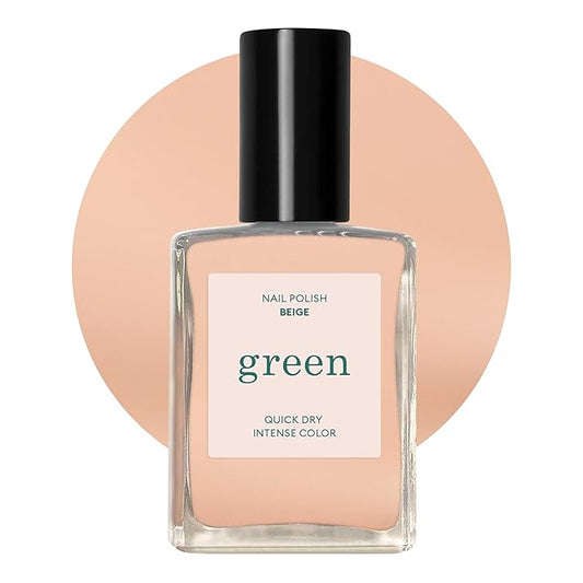 Manucurist Green Nail Polish Beige - Beige Nude Nail Polish - 9-Free, Plant-Based and Vegan - Manicure - Made in France - 0.5 fl oz