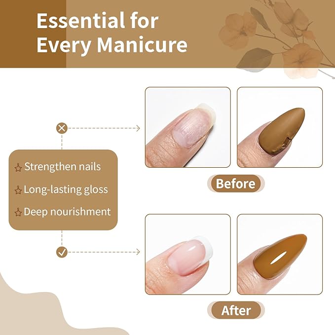 OpenLive Base and Top Coat Nail Polish Quick Dry,16.5ml Large capacity Basic Nail Polish Set Air Dry Fast, High-Glossy Shiny, No U V Light Needed for Women Salon DIY Nail Art