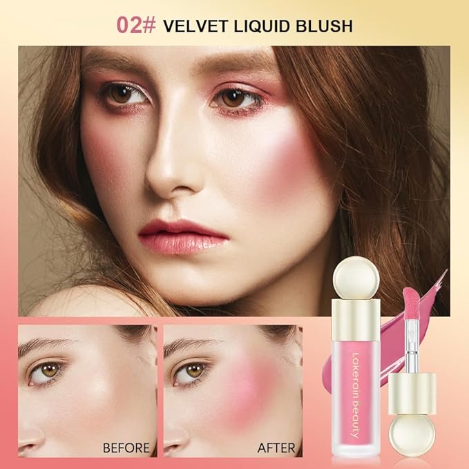 2PCS Liquid Highlighter&Blush, Contour Stick Makeup Highlighter for Face, Lightweight Glotion, Waterproof Luminous Lotion, Silky Smooth Glitter Highlighter Makeup Stick, Multi-Use Body Shimmer
