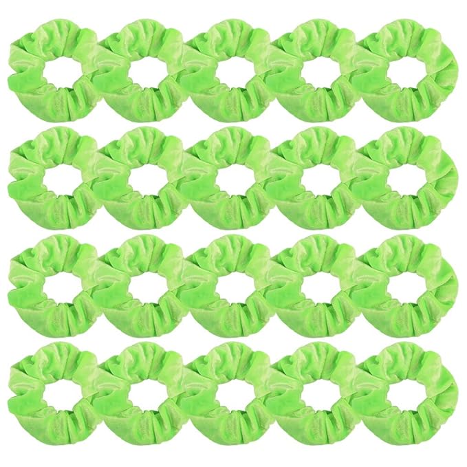 Didder 20 Pcs Hair Scrunchies Solid color Soft Scrunchies Hair Ties Green Velvet Scrunchy Elastics Bobbles Ropes Scrunchie Hair Bands for Women Girls