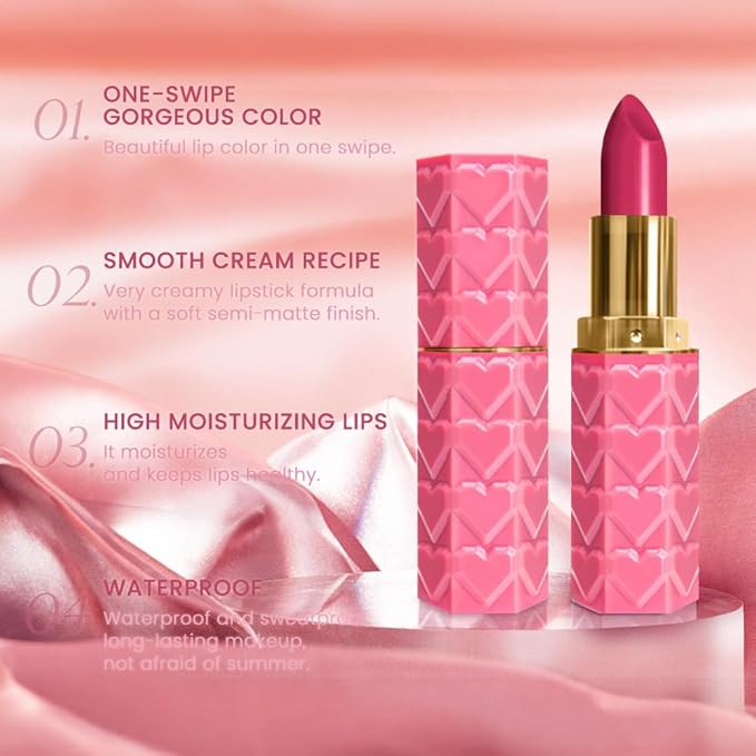 evpct 3Pcs Plum Purple Rose Red Mauve Matte Lipstick Pack Sets for Women Silky Velvet Lipstick Matte Long Lasting Smudge Proof Lipstick Lip Stain Makeup Set Kit matte lipstick 24 hours original 04