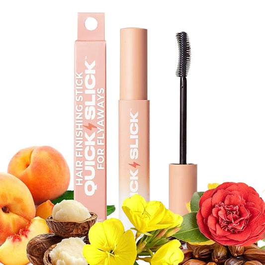 INH Hair Mascara for Flyaways | Quick Slick Hair Finishing Stick for Flyaways, Frizz Control, & Slick Back Look | Non Greasy & Non Comedogenic Smoothing Serum & Frizz Tamer Wand | Peach Tart, 18ml