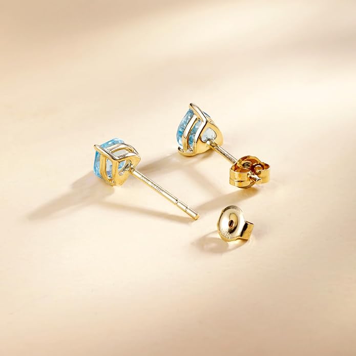 FANCIME 14k Solid Yellow Gold Stud Earrings Gemstone Prong Cluster Stud Earrings Fine Jewelry Gifts for Her Mom Women Wife