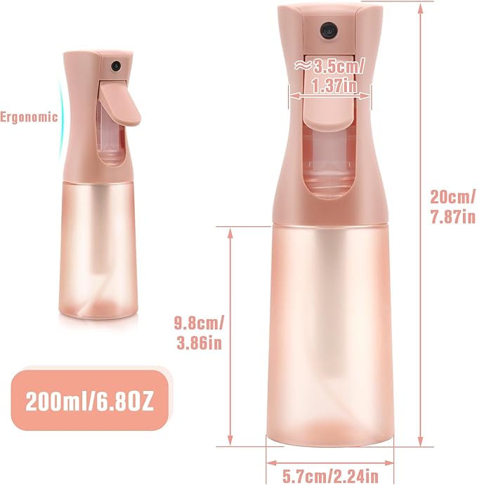 Apidgrowth Hair Spray Bottle, Fine Mist Refillable Spray Container,Ultra-Fine Continuous Spray Bottle for Skincare, Plant Care, Pet Grooming, Cleaning