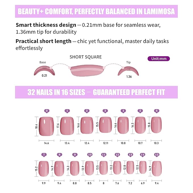 LAMIMOSA 32Pcs Cat Eye Press On Nails Short Square, Soft Gel Fake Nails in 16 Sizes, Reusable Glue on Nails Kit, Handmade Cat Eye Finish, GALAXY