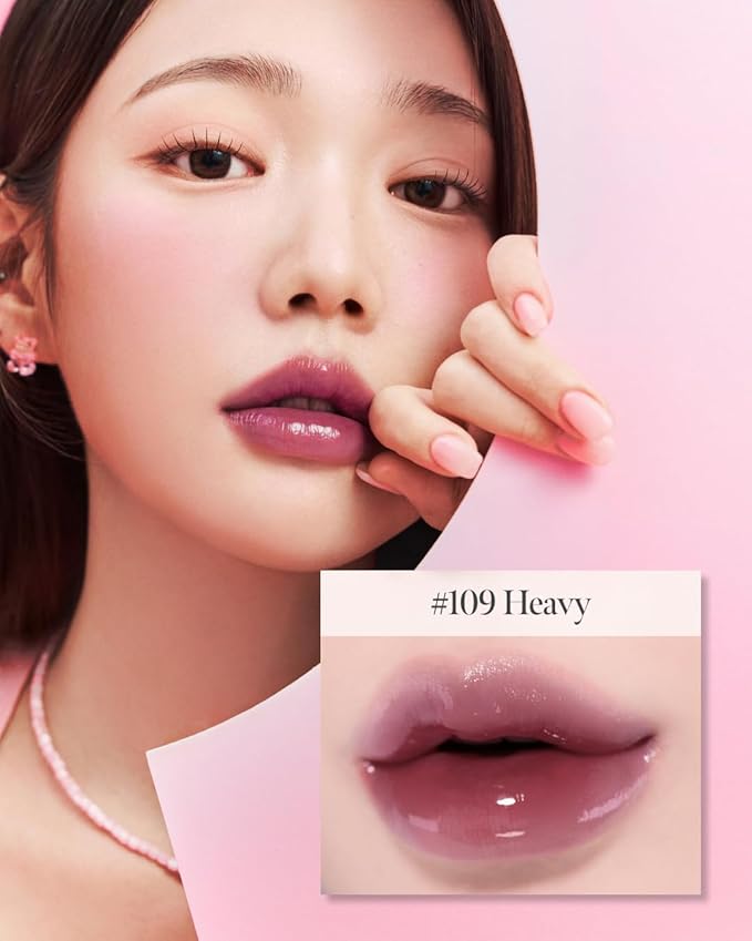 Glow Lock Jelly Tint 109 Heavy, Hydrating Water Glow Lip Stain, Non-Sticky Juicy Gloss, Long Lasting Glass Shine & Dewy Finish, Lightweight Moisturizing Lip Care, Korean Makeup