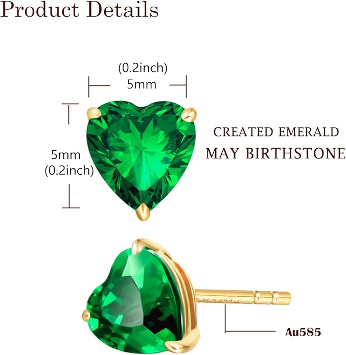 FANCIME 14k Solid Yellow Gold Stud Earrings Gemstone Prong Cluster Stud Earrings Fine Jewelry Gifts for Her Mom Women Wife