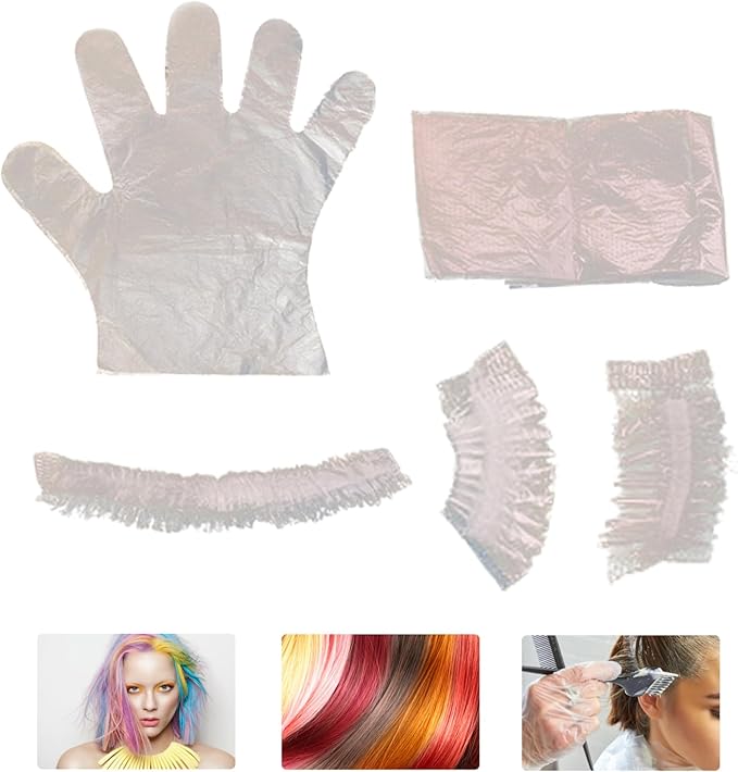 Tuimiyisou Hair Bleach Kit Hair Dye Kit Disposable Hair Bleach Kit DIY Hair Dying Kit Include Gloves, Ear Caps, Shower Cap, Shawl, Hair Dying Accessory Kit for Salon