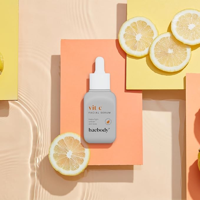 Baebody Made in USA Vitamin C Face Serum - Vitamin C Serum for Dark Spots and Dull Skin - With Hyaluronic Acid (1 fl oz/30 ml)