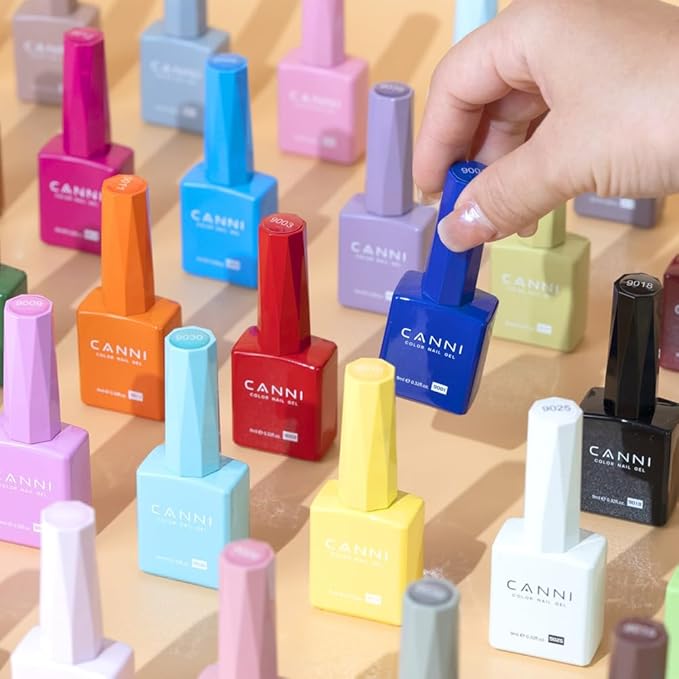 CANNI Nude Pink Gel Nail Polish, 1Pcs Translucent Jelly Gel Polish Color High Gloss Soak Off U V Nail Manicure Salon DIY