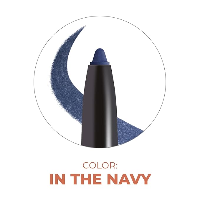 Beauty For Real I-Line 24-7 Eyeliner, In the Navy - Dark Shimmery Blue - Long-Wearing, Waterproof Gel Formula - Safe for Sensitive Eyes & Contact Lens Wearers - 0.01 oz