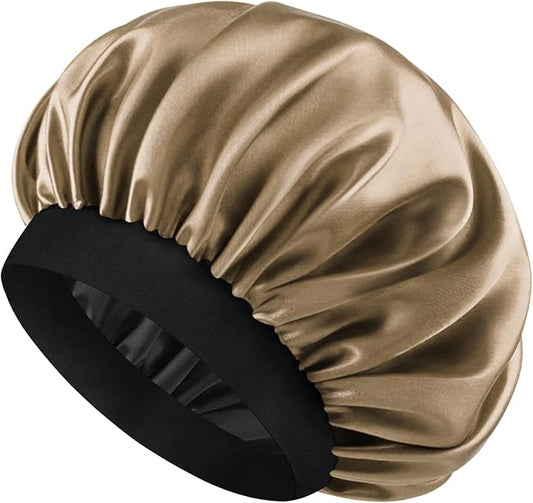Satin Silk Bonnet for Men & Women, Double Layer Silk Sleep Bonnets, Soft Satin Lined Bonnet for Curly & Natural Hair