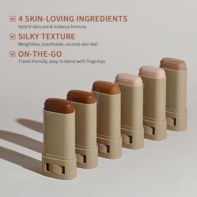 Beauty Balm Serum Boosted Skin Tint Stick – Face Tint Balm Foundation with Serum Benefits, Buildable Hydrating Coverage, Moisturizing Concealer Stick for Glowing Skin & Flawless Finish (2#, 1)