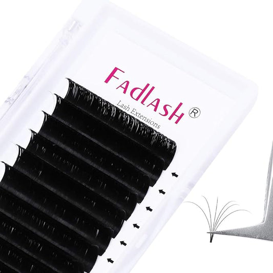 Easy Fan Lash Extensions FADLASH Volume Eyelash Extensions 0.05 0.07mm Self Fanning Lashes 3D-10D Volume Fans C/D/DD Curl 8-20mm Length (0.05-D, 15mm)