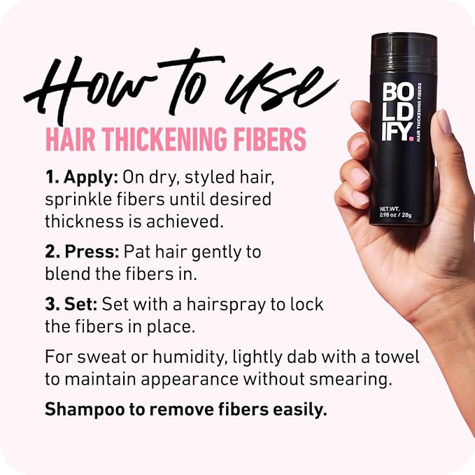 BOLDIFY Hair Fibers (12g) - Fill In Thinning and Fine Hair for an Instantly Fuller, Thicker Look - 14 Shades for Women & Men - Hazel Brown